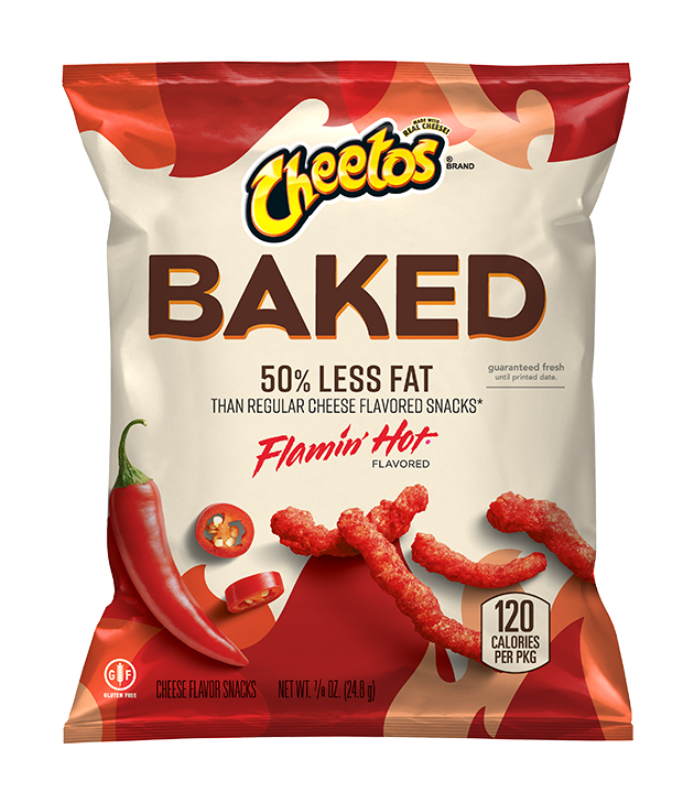 CHEETOS® BAKED WHOLE GRAIN RICH FLAMIN HOT® CHEESE FLAVORED SNACKS – CRUNCHY - .875OZ.