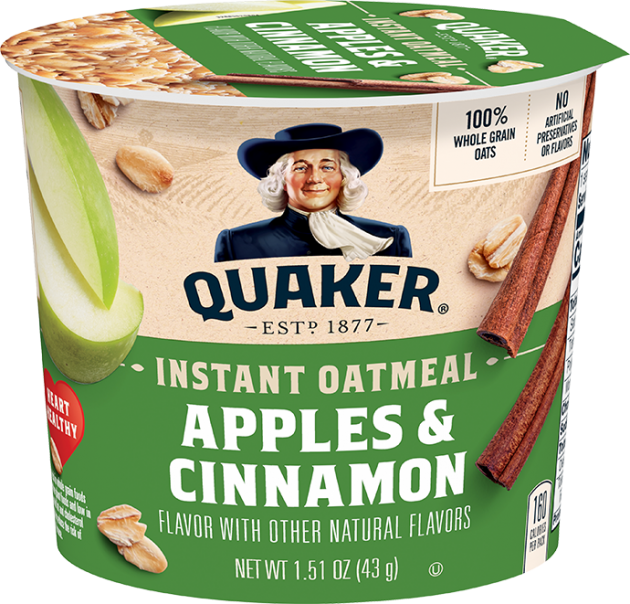 Quaker® Instant Oatmeal Cups Apples & Cinnamon - 1.51oz.