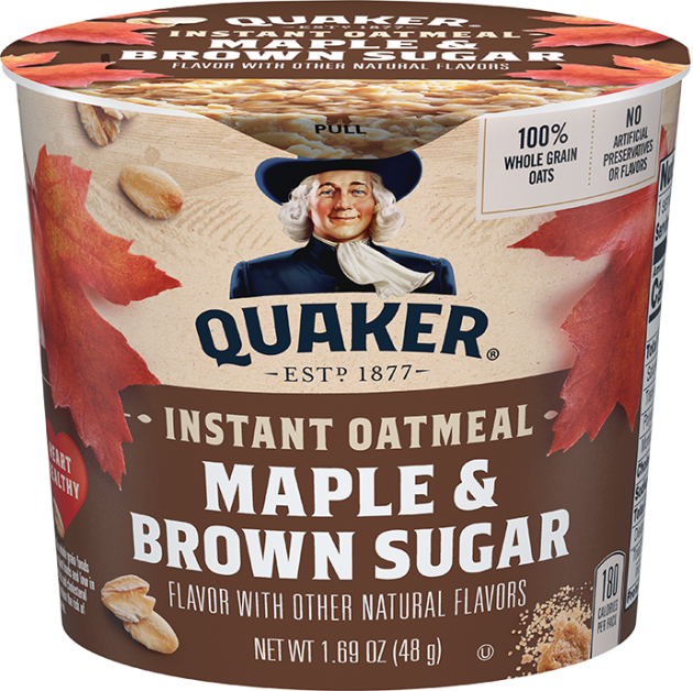 quaker® instant oatmeal cups maple brown sugar - 1.69 oz.